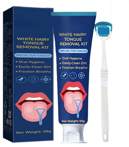 Tongue Cleaner Gel with Tongue Brush, Tongue Scrapers for Adults, Fresh Breath Oral Care Kit, Fresh Mint Tongue Scraper Set, Fresh Breath & Oral Health Maintenance, Bad Breath Treatment