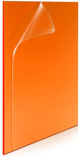 Kingdder Od6+ Laser Safety Shield, High Power Laser Protection Sheet for Infrared & Uv-visible Light, 12x12x0.2 (Orange,Wavelength: 200-540nm for Uv to Green Light)