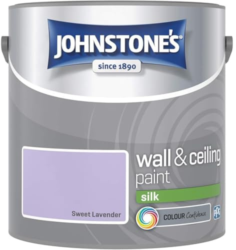Sweet Lavender Johnstone’s Wall & Ceiling Silk Paint 2.5L – Smooth Silk Finish, Excellent Coverage, Quick Dry, Low Odour Interior Paint for Walls & Ceilings