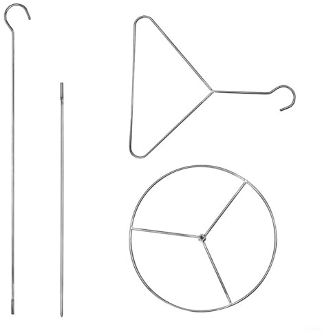 Yelvera Kit de soporte para freidora de pavo con gancho elevador de mango de alambre, kit de soporte para freidora de pavo, herramientas de cocina de brocheta vertical, colgador de aves de corral