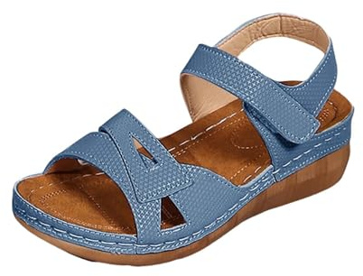 Women's Roman Summer Wedge Sandals – Women's Large Size Sandal Open Toe Bare Feet Platform Sandal Ankle Strap Casual Beach Holiday Barefoot Chic Sandalette