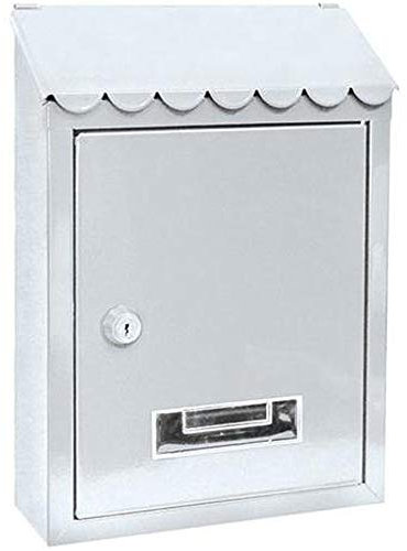Cassetta Postale portalettere in Ferro Bianco Porta buca Lettere Modello Loft Posta Cassetta da Esterno preforata con Doppia Chiave Kit Viti Montaggio targhetta portanome