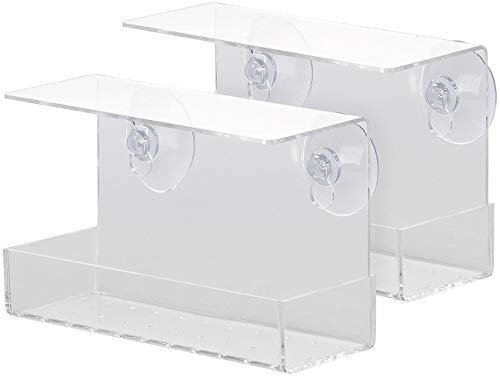 Royal Gardineer Vogel Winterfutterhäuser: 2er-Set Vogel-Futterhäuser, Acryl, Saugnapf-Befestigung fürs Fenster (Transparentes Futterhaus, Vogelfutterkästen, Vogelfutter)