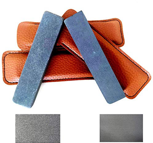 L'ARIEGEOISE Pierre à aiguiser naturelle des Pyrénées 800/1200 de poche Pierre à affuter Aiguiseur couteaux professionnel Affuteur sécateur Ciseaux à Bois Hache Fabrication Artisanale Française 120 mm