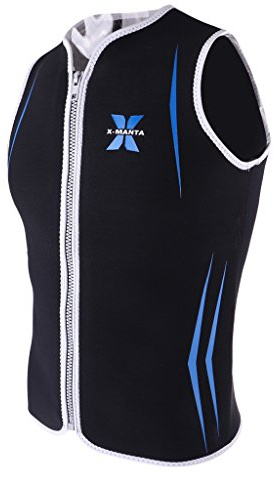 Gilet per Muta in Neoprene 3mm Zipper Muta da Sub Senza Maniche per Uomo - Nero, XXL