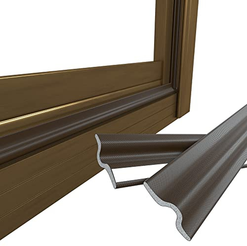 ESUFEIR Abdichtung Fensterzug, Dichtung für Fenster selbstklebend, Dichtband Fensterabdichtung, Fensterzugstopper für Türen, Schaumstoffband, Fensterdichtungen Flügeldichtung Braun, 5m