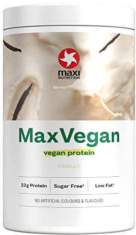 MaxiNutrition - MaxVegan Protein Powder, Vanilla - Plant Based Protein Food Supplement –, Low Fat, Sugar Free, Gluten & Soy-Free, Vegan - 23g Protein, Under 120 kcal per Serving, 420g Tub