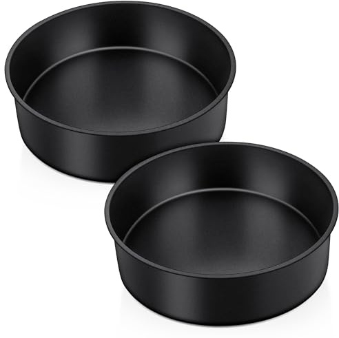 HaWare Bakformsset med 2, non-stick runda kakformar bakformar med kärna i rostfritt stål, 16 cm kakform för födelsedag/bröllop/jul, giftfri och hälsosam, lätt att lossa