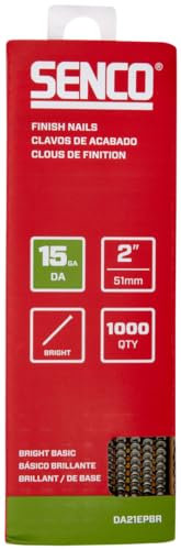 SENCO DA21EPBR abgewinkelte Nägel, 5,1 cm, 15 Gauge, helles Finish, 1.000 Stück
