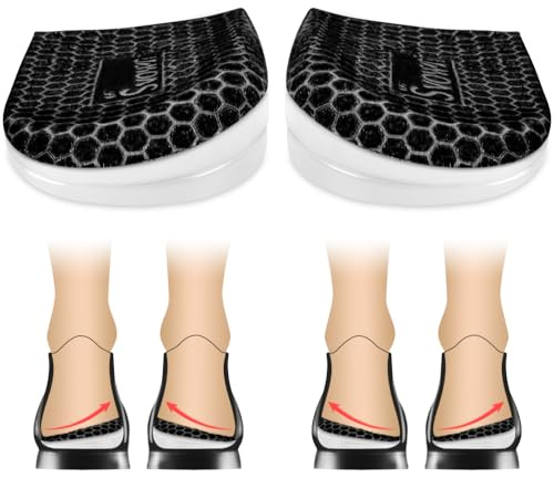 Svowin 3 Layers Adjustable Supination Overpronation Insoles, Anti-Slip Medial Lateral Heel Wedge Insoles for Foot Alignment, Knee Pain, Bow Legs, Osteoarthritis (Black, L: W 8-12/ M 7.5-14)