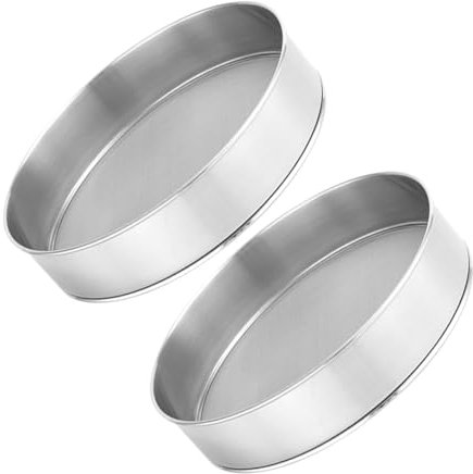 Alipis 2piezas De Harina De Acero Inoxidable Redondo De Mano De Malla Fina Colador De Harina para Hornear Reposteria