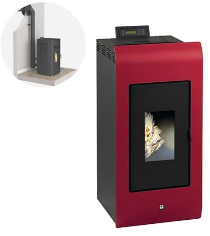 INTERSTOVES - Pack INTERSTOVES Poêle à granulés ZARA 9 Etanche + Kit Conduit Ventouse (sortie façade) - Bordeaux