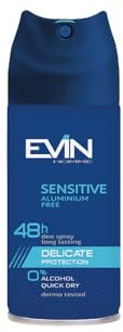 EVIN HOMME | Deodorante Uomo Spray 48H Sensitive, Fragranza Limone, Fava Tonka, Ambra, Regola la Traspirazione per 48h, 150ml