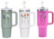 Gobelet personnalisé pour le mois de naissance avec motif floral de 1,2 l avec poignée et paille, gobelets personnalisés avec nom des enfants, tasse de voyage pour la Saint-Valentin, la fête des mères