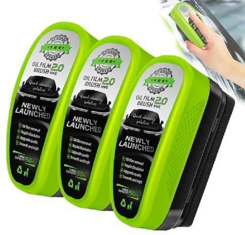 Pulitore parabrezza auto nanotecnologia Car Windshield Brush 3 in 1oil film Brush 2.0, appannamento e pioggia, per parabrezza, specchi e finestre di casa, senza strisce