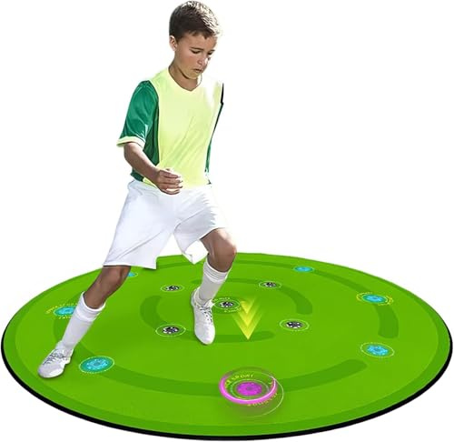 Tappetino Di Allenamento Per Calcio Intelligente Con 13 Luci Di Reazione, Tappetino Antiscivolo Per Agilità Calcistica Da 1,4 M, 7 Modalità Di Allenamento, Batteria Ricaricabile Da 20 H, Allenatore