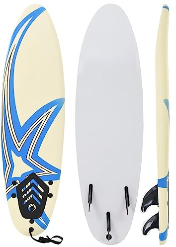 Runheo Surfbräda mosaik XPE softboard med EPS-skumkärna, plastfans, säkerhetslina, dragdyna för nybörjare vågig ridning standup paddleboard vattensport strand semester