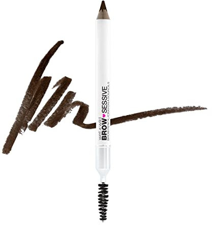 Wet n Wild, Brow-Sessive Brow Pencil, Dual-Ended Eyebrow Pencil with Spoolie Brush for Thin and Thick Eyebrows, Natural Look Formula, Buildable Color Definition, Dark Brown