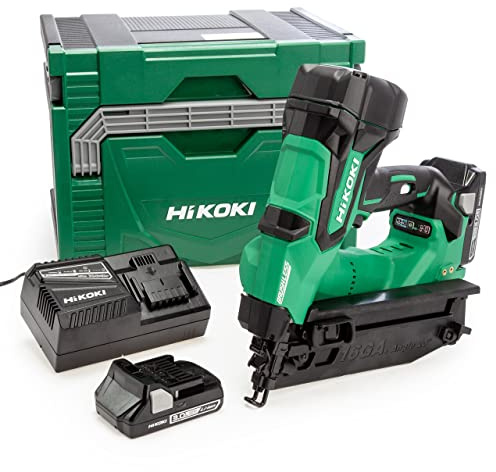 HiKOKI NT1865DMB/JXZ 18V 16GA Brushless Angled Finish Nailer (2 x 3.0Ah Batteries)