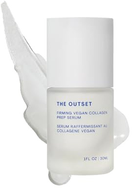The Outset Firming Vegan Collagen Prep Serum - Gentle, Fragrance Free Multi-Benefit Serum - Hydrating, Brightening, Plumping and Anti-Aging - Clean, Vegan, Gluten Free - All Skin Types - 1 fl oz