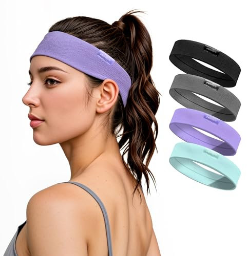 PROIRON Sport Stirnband Damen Herren Schweißbänder Kopf Stirn Frottee Kopfband Sport für Laufen Fahrrad Joggen Tennis Fußball