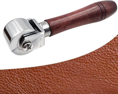 Herramienta de Rodillo de Cuero, Rodillo de Papel Tapiz Acero Inoxidable, Rodillo de Súper Presión con Mango de Antideslizante para Pegamento de Cuero (26 mm)