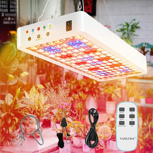 VANLUDA Pflanzenlampe LED Vollspektrum 100W mit UV IR, LED Grow Lampe Grow Light mit Timmer, Pflanzenlicht für Zimmerpflanzen Sprießen Gemüse Blüte Pflanzen mit Daisy-Chain