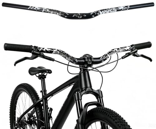 WAKE Manillares para Bicicleta 31,8mm*780mm Extra Largos Manillar Ancho Mangos de Aleación de Aluminio 30mm Riser Bar para MTB Ciclismo en Carretera (Negro)