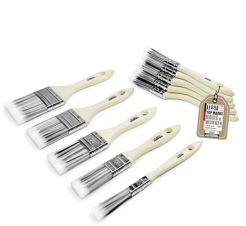 mako Pinselset Easypaint 10-teilig – Universalpinsel für Lacke, Kreidefarben, Lasuren & Wandfarben – gleichmäßiger Farbauftrag, langlebig & robust – ergonomischer Holzgriff