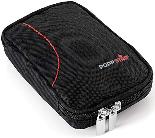 Poppstar hårddiskfodral för extern hårddisk 6,4 cm (2,5 tums hårddiskar) innermått 16 cm x 9,5 cm x 2,7 cm), svart och röd