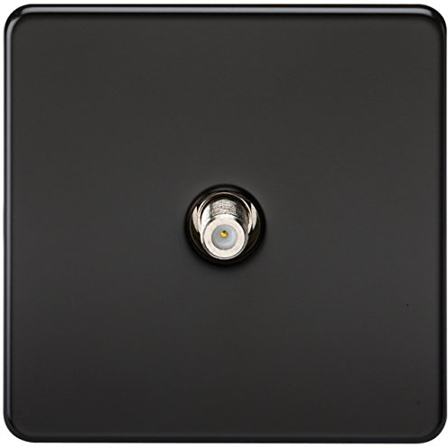 Knightsbridge SF0150MB (Non-Isolated) Screwless 1-Gang Sat Tv Outlet, Matt Black