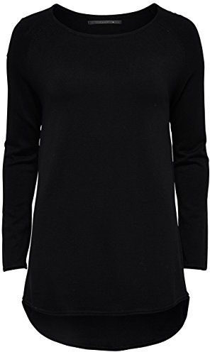 ONLY Damen Langer Feinstrick Pullover | Langarm Rundhals Knit Sweater | Stretch Jumper Locker ONLMILA, Farben:Schwarz, Größe:XS