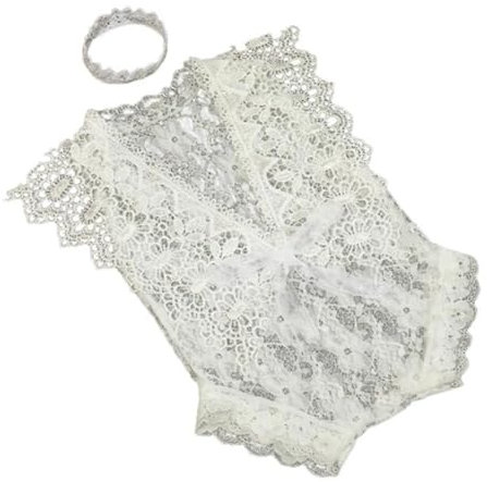 EROSPA® Baby-Body Spitze Mädchen Neugeborene Säuglinge Overall Einteiler Geschenk Taufe Fotografie 0-3 Monate