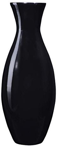 Handcrafted Sustainable Bamboo Vase - Decorative 20-Inch-Tall Teardrop Floor Vase for Silk Plants, Flowers, and Filler Decor by Villacera (Black)