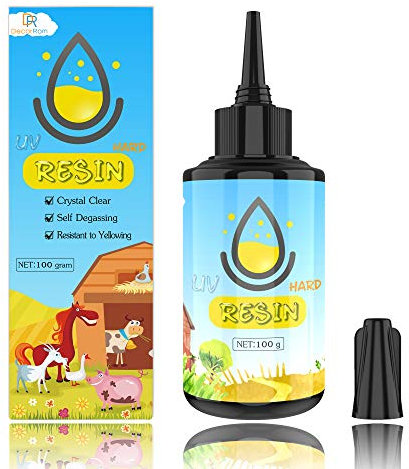 UV-Harz - 100g harter Typ kristallklarer Kleber UV-härtendes Epoxidharz für die Schmuckherstellung Handwerkliche Dekoration - transparentes sonnenhärtendes Harz für Harzformen, Gießen und Beschichten
