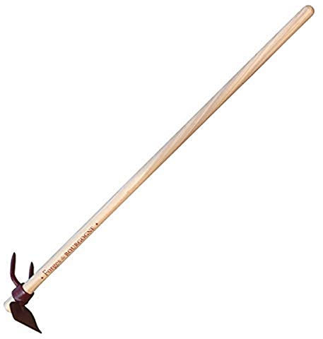 Serfouette Forgée Panne et Fourche Emmanché Droit 100, 26cm Longueur