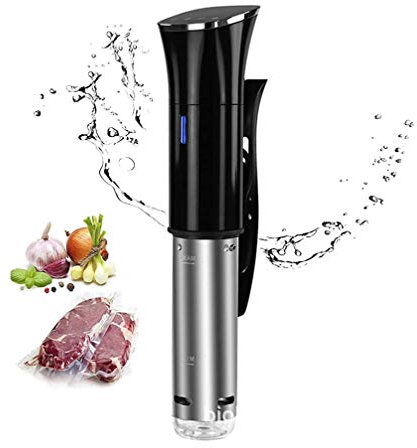 Olla Sous Vide, Circulador de Inmersión Térmica Wancle, Temporizador Digital de Temperatura Precisa, Ultra Silencioso, 1800 Vatios, 110-240 V, Acero Inoxidable/Negro