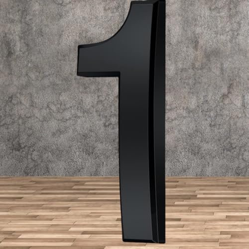 Hausnummer anthrazit,4 Zoll Hausnummern, Premium Qualität,3D Effekt Hausnummern,Hausnummer an der Wand und habe die Nummer an den Briefkasten geklebt. Sieht gut aus und ist auch gut lesbar(1)