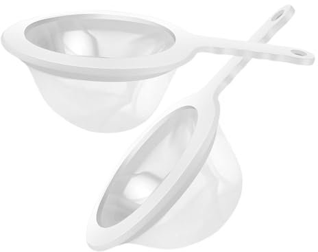 Colino per alimenti a maglia ultra fine – Setaccio 120/200 con manico | Set di colino a maglia fine da cucina, cucchiaio filtrante, 2 pezzi di caffè infuso a freddo, latte di, yogurt,