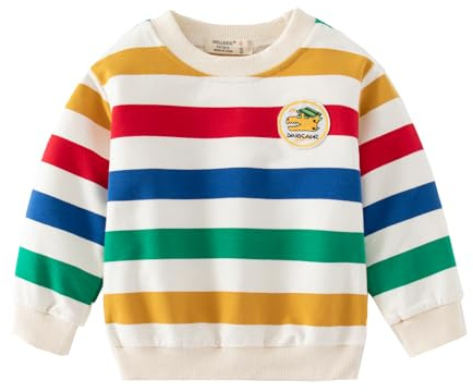 Tröja Barn och Pojkar Sweatshirts Tröja Långärmad Tröja Rund Hals Toppar T-shirt för flickor 1-7 år, Regnbåge 3, 2-3 �r
