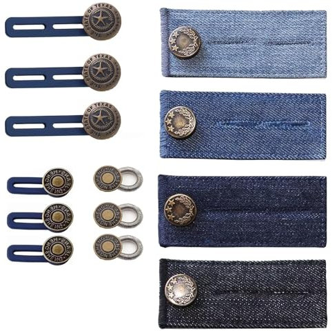 Hosenbunderweiterung,13 StückTaille Extender Elastischen Knopf, Hosenbund VerläNgerung, Hosenknopf VerläNgerung, Hosenerweiterung, Geeignet für Jeans, Hosen, Anzughosen, Hosenverlängerung