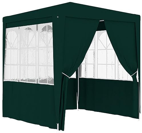 ShGaxin Profi-Partyzelt mit Seitenwänden, Festzelt, Pavillion, Bierzelt, Garten Party Zelt, Gartenzelt, Grillpavillon, 2,5×2,5m Grün 90 g/m²