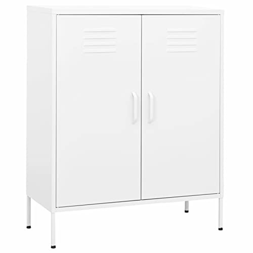 Juroupi Armario Almacenamiento Acero Blanco Armarios para Trasteros Armario Herramientas 80x35x101,5 cm