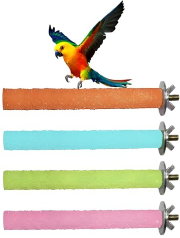 XOXVURI 4 Piezas Unidades Perca De Pájaro Perchas De Loro Perchas De Aves Juguete Jaulas De Pájaro Juguete Loro Jugar Palos De Soporte De Madera Jaula Juguete De Molienda De Patas Perca Loro