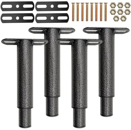 EUBSWA Patas de cama ajustables en altura de 15-25 cm, patas de apoyo robustas medianas, pie de soporte del marco de la cama para viga central, juego de refuerzo para somier para camas, 4 piezas