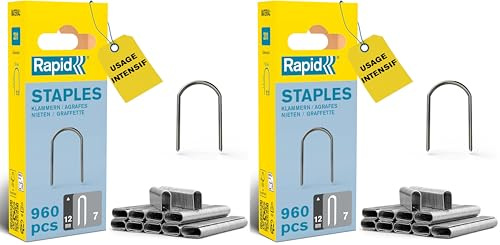 RAPID - Agrafes câbles n°7/12 mm, Fixation câbles basse tension diamètre max 6mm - Blister 960 - (40109523) (Lot de 2)