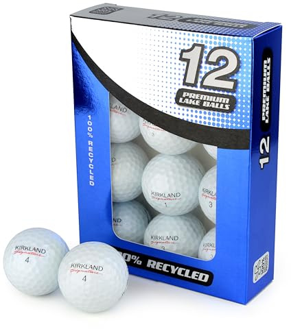 Second Chance Recycled Lake Golf Balls, 12 Pack - Grade A for Kirkland Signature Lake Balls, Premium Used Golf Balls for Affordable Quality and Performance