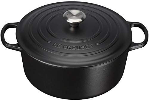 LE CREUSET Signature Cast Iron Round Casserole, 20 cm - Satin Black