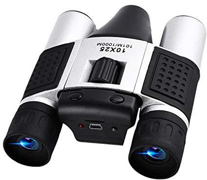 Vbestlife Binocular Cámara Digital DT08 10-25x Zoom Prismáticos Profesionales Telescopio Grabación de Video DVR de Tarjeta para Viajes al Aire Libre Observación de Aves