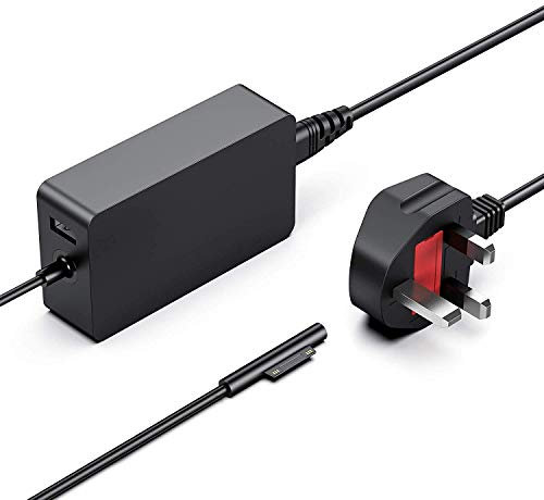 Surface Pro Charger Surface Laptop Charger 65W Power Supply For Microsoft Surface Pro 9/8/7/6/5/4/3/X Surface Laptop1/2/3/4/5/Studio/Go Surface Go1/2/3 Surface Book 1/2/3 with 5V USB Port